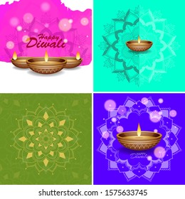Background template with mandala designs illustration