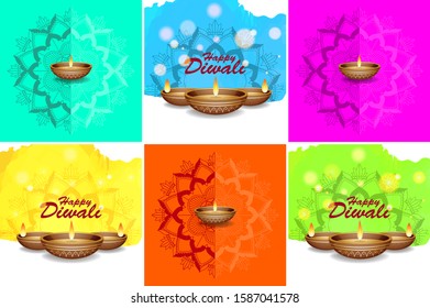 Background template with mandala designs illustration