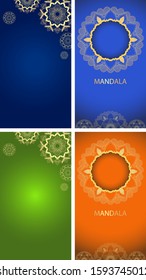 Plantilla de fondo con ilustración de diseños de mandala