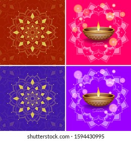 Background template with mandala designs illustration