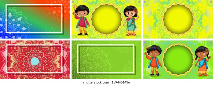 Background template with mandala designs illustration