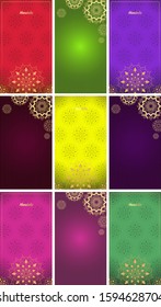 Background template with mandala designs illustration