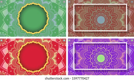 Background template with mandala designs illustration