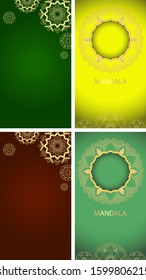 Background template with mandala designs illustration