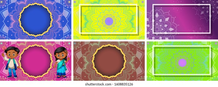 Background template with mandala designs illustration