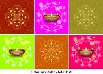Background template with mandala designs illustration