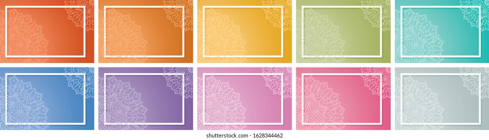 Background template with mandala designs illustration