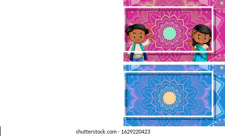 Background template with mandala designs illustration
