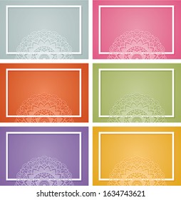 Background template with mandala designs illustration