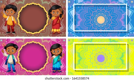 Background template with mandala designs illustration