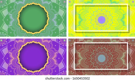 Background template with mandala designs illustration