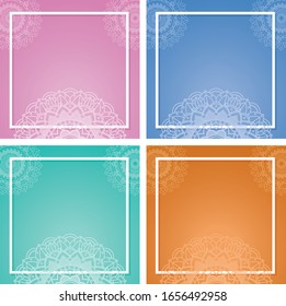 Background template with mandala designs illustration