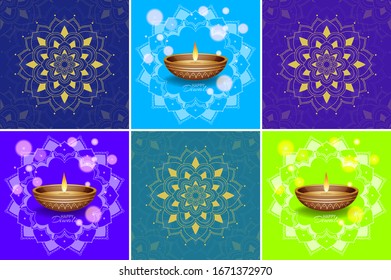 Background template with mandala designs illustration