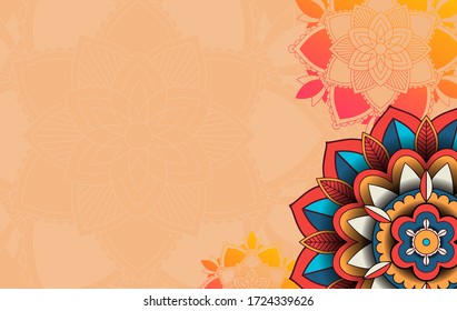 Background template with mandala pattern design illustration