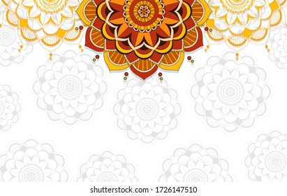 Background template with mandala pattern design illustration