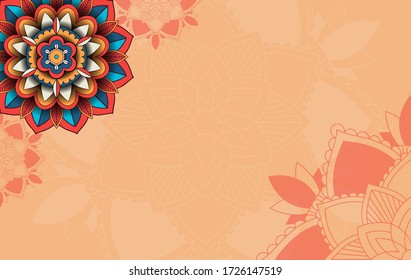 Background template with mandala pattern design  illustration