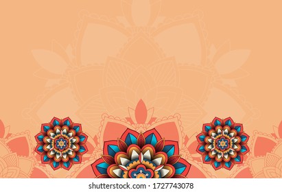 Background template with mandala pattern design  illustration