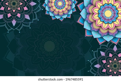 Background template with mandala pattern design illustration
