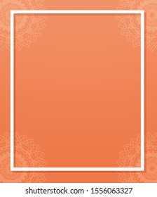 Background template with mandala patterns on orange illustration