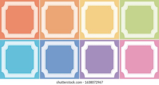 Plantilla de fondo en muchos colores con ilustración de marco