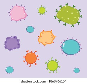 Background template with many virus cells illustration
