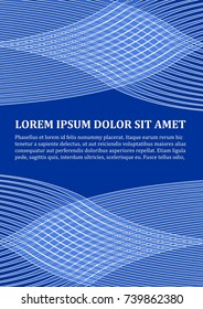 Background template in modern blue design with abstract wavy shapes, white line design, place for text, flyer, poster, leaflet, cover design