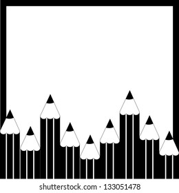 Background template with pencils silhouettes