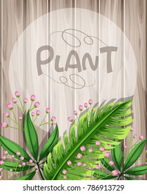 Background template with pink flowers illustration