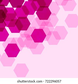 Background template with pink hexagon shapes illustration