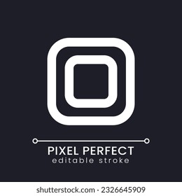 Background template pixel perfect white linear ui icon for dark theme. Video editing platform. Footage change. Vector line pictogram. Isolated user interface symbol for night mode. Editable stroke