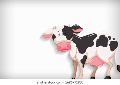 Background template with plain color and cow illustration