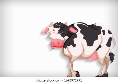 Background template with plain color and cow illustration