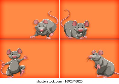 Background template with plain color and gray mouse illustration