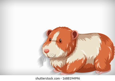 Plantilla de fondo con color liso e ilustración de hámster