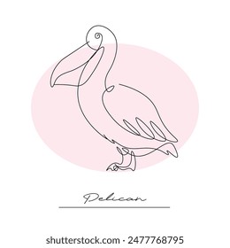 Background template with plain color and pelican flying illustration