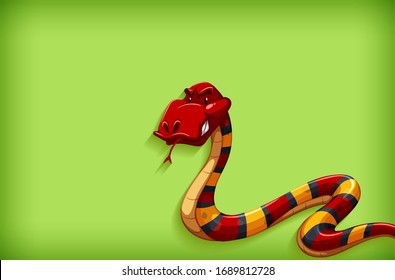 Background template with plain color and red snake illustration