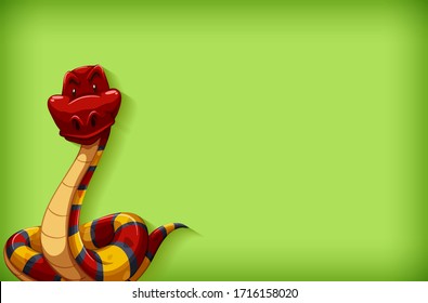 Background template with plain color and red snake illustration