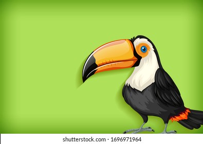 Plantilla de fondo con color liso e ilustración de pájaro táctil