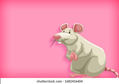 Background template with plain color and white mouse illustration
