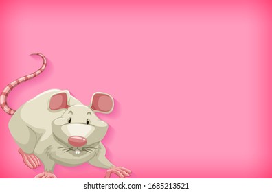 Plantilla de fondo con color claro e ilustración de ratón blanco
