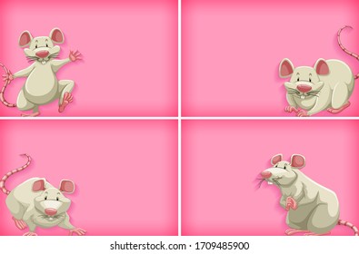 Background template with plain color and white mouse illustration