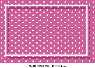 Background template with polka dot patterns on pink illustration