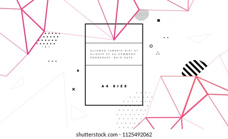 Background template with polygonal structure trendy style graphic geometric elements. Applicable for placards, brochures, posters, covers and banners. Vector illustrations.