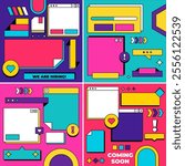 background template pop art style social media