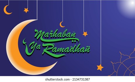 Background, template, poster or banner to welcome the holy mont of ramadan