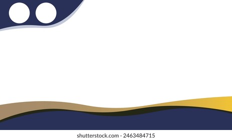 background or template for powerpoint or banner or zoom background with flat illustration style and wave abstract ornaments with place for logo, easy to edit