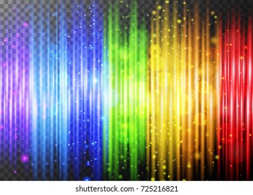 Plantilla de fondo con ilustración de luces de arco iris