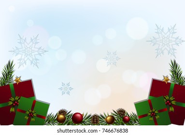 Background template with red and green presents illustration