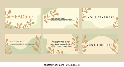 background template set for powerpoint presentation. hand drawn flower desig.  Use for modern presentation backgrounds, school presentations, brochure designs, website sliders.
