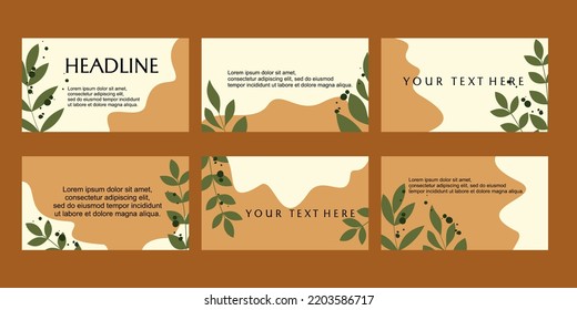 background template set for powerpoint presentation. hand drawn flower desig.  Use for modern presentation backgrounds, school presentations, brochure designs, website sliders.